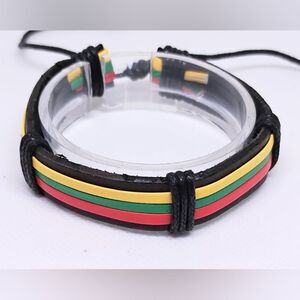 Men's Leather‎ Bracelet Rainbow f5